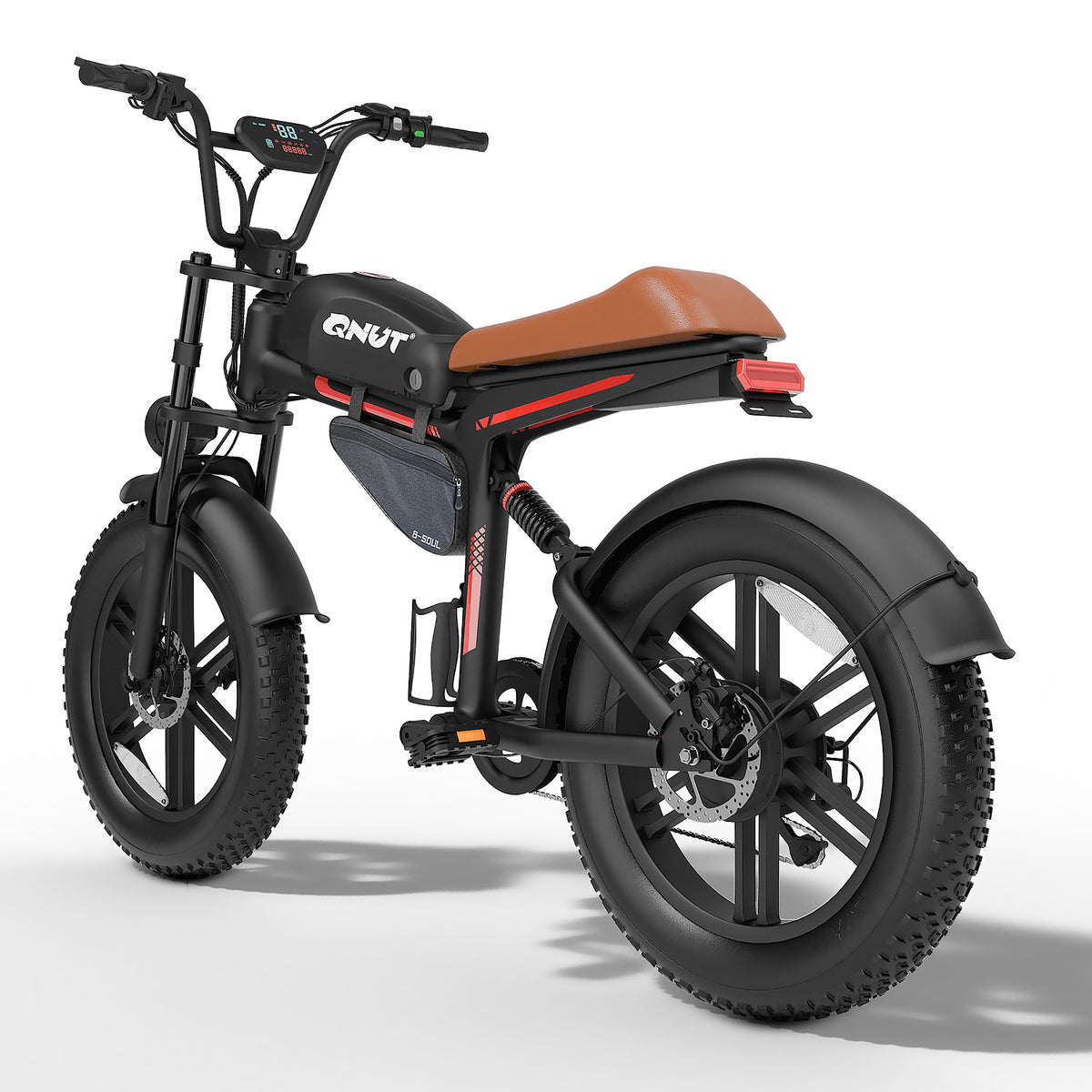 QNUT BK20  Electric Motorbike Left Rear Three-Quarter View